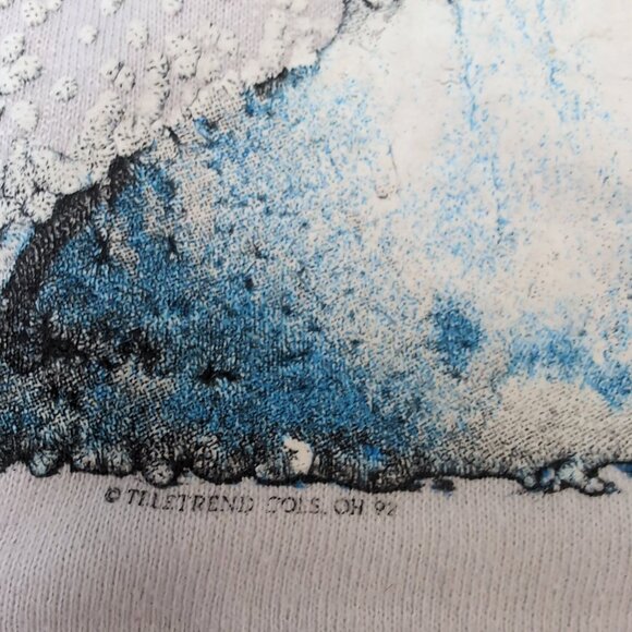 Vintage Jerzees Orca Graphic Sweatshirt White Animal Print USA Made – Unisex L - Picture 2 of 9